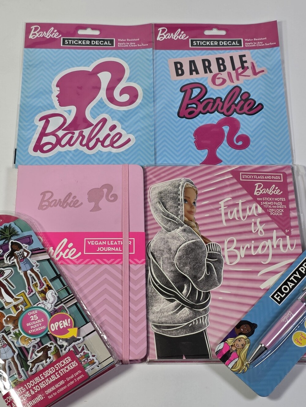 Barbie Stationery Lot Journal Stickers Decals Sticky Notes Floaty Pen New
